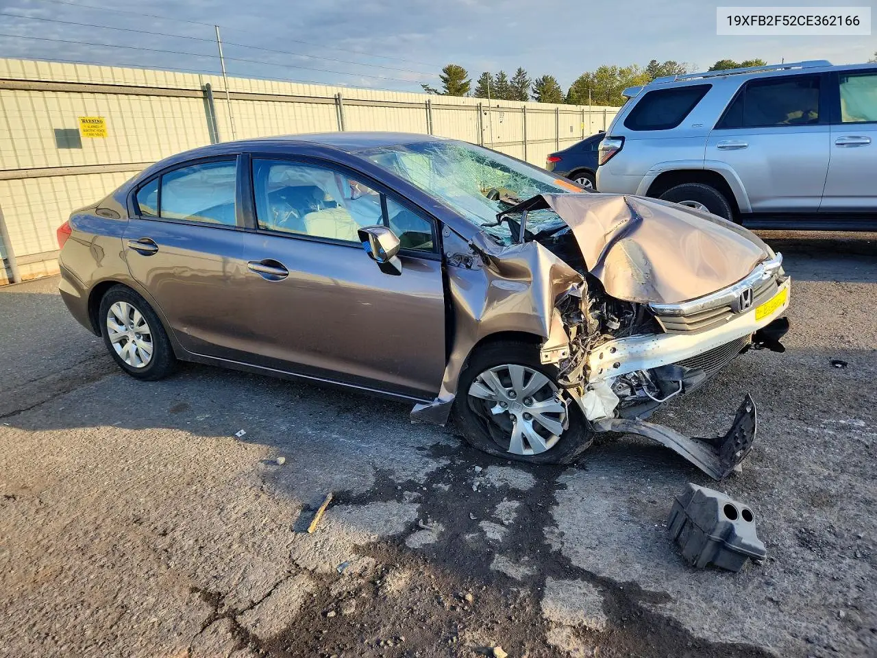 2012 HONDA CIVIC VIN 19XFB2F52CE362166 — фото 4