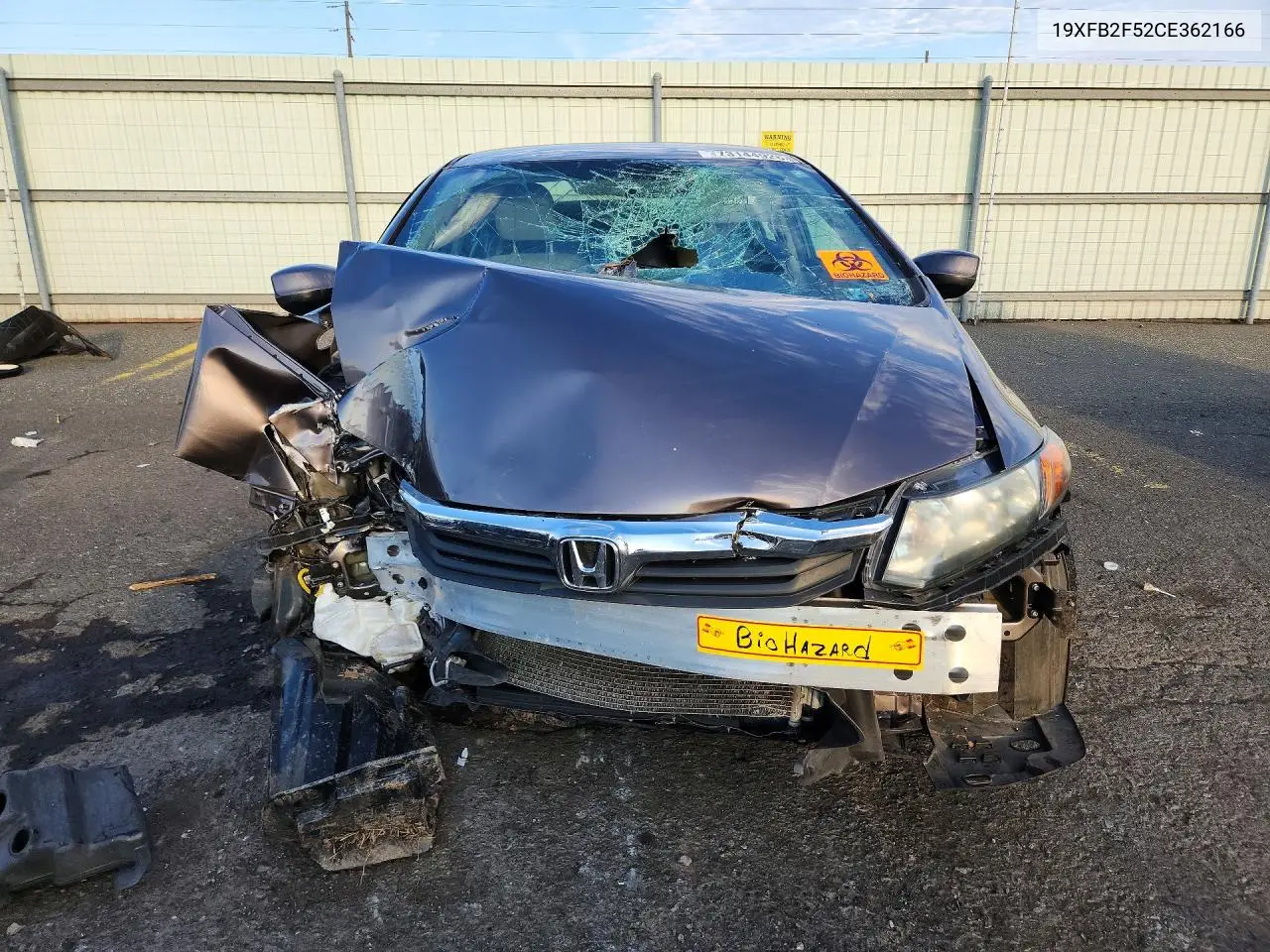 2012 HONDA CIVIC VIN 19XFB2F52CE362166 — фото 5