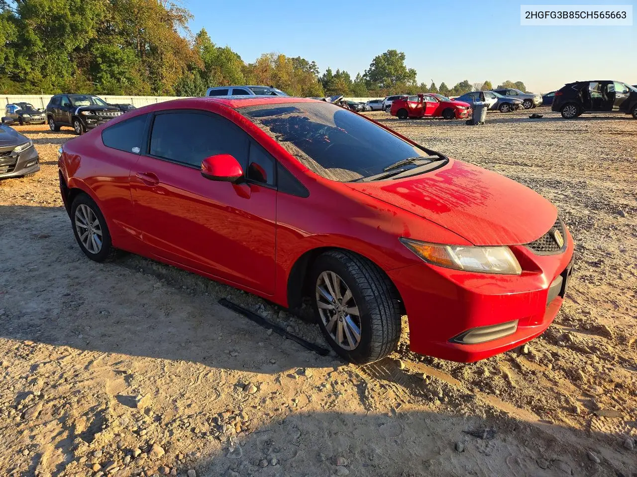 2012 HONDA CIVIC VIN 2HGFG3B85CH565663 — фото 4