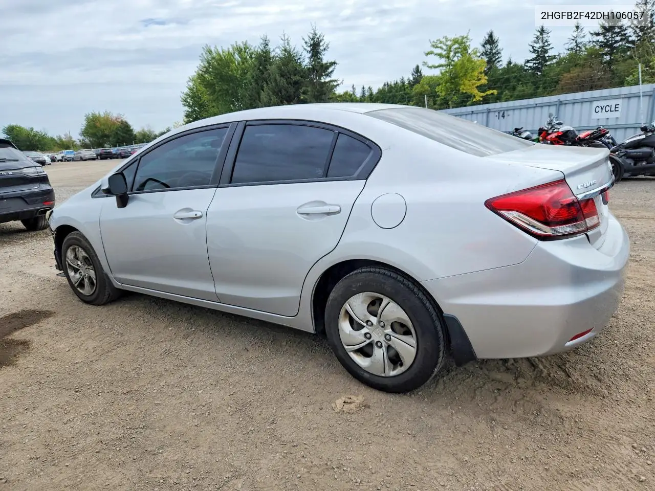 2013 HONDA CIVIC VIN 2HGFB2F42DH106057 — фото 2