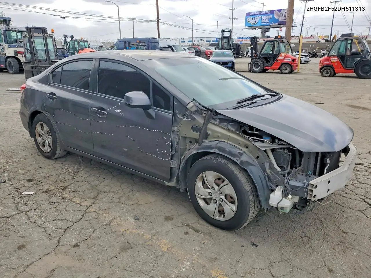 2013 HONDA CIVIC VIN 2HGFB2F52DH511313 — фото 4