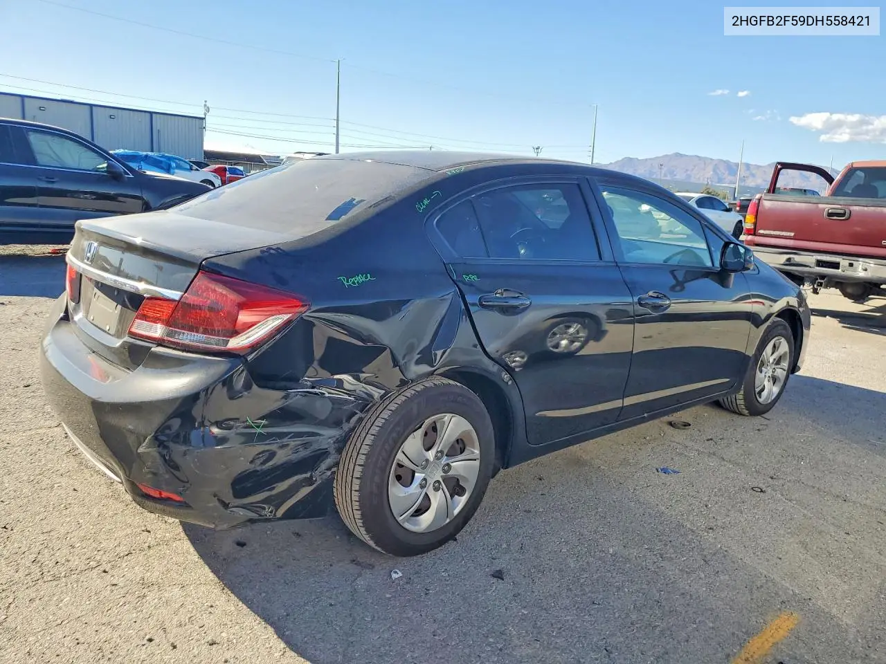 2013 HONDA CIVIC VIN 2HGFB2F59DH558421 — фото 3