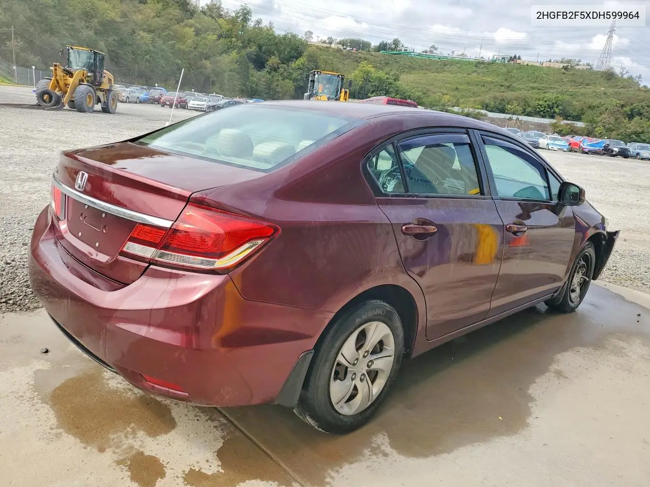 2013 HONDA CIVIC VIN 2HGFB2F5XDH599964 — фото 3