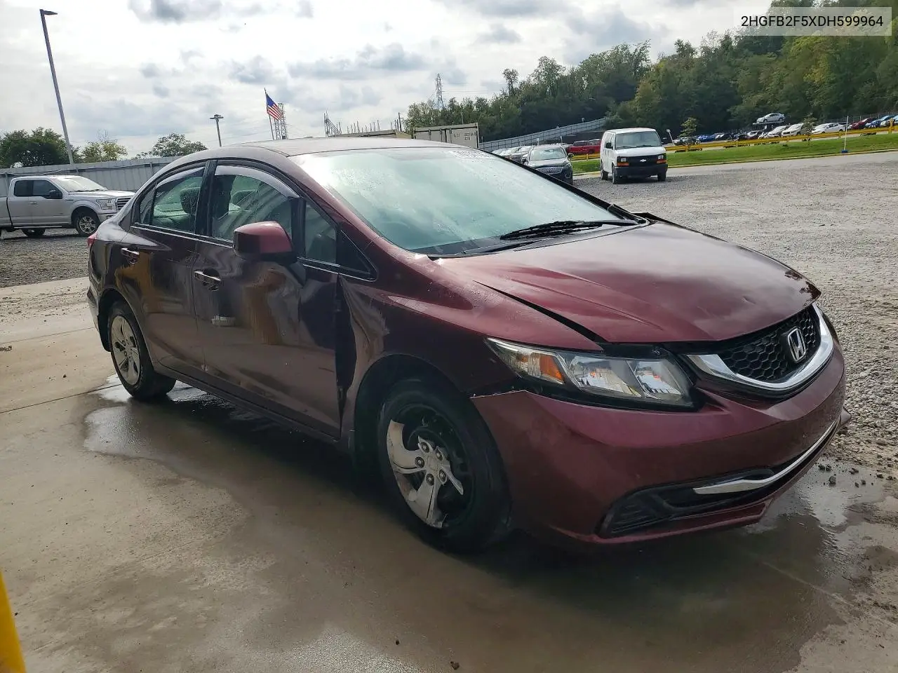 2013 HONDA CIVIC VIN 2HGFB2F5XDH599964 — фото 4