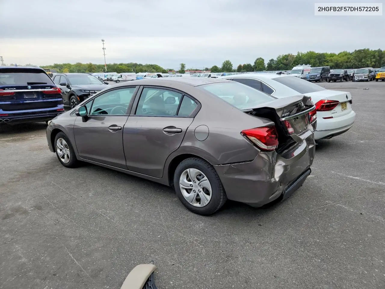 2013 HONDA CIVIC VIN 2HGFB2F57DH572205 — фото 2