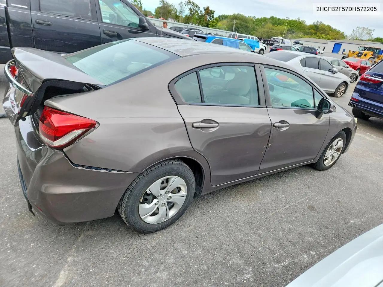 2013 HONDA CIVIC VIN 2HGFB2F57DH572205 — фото 3