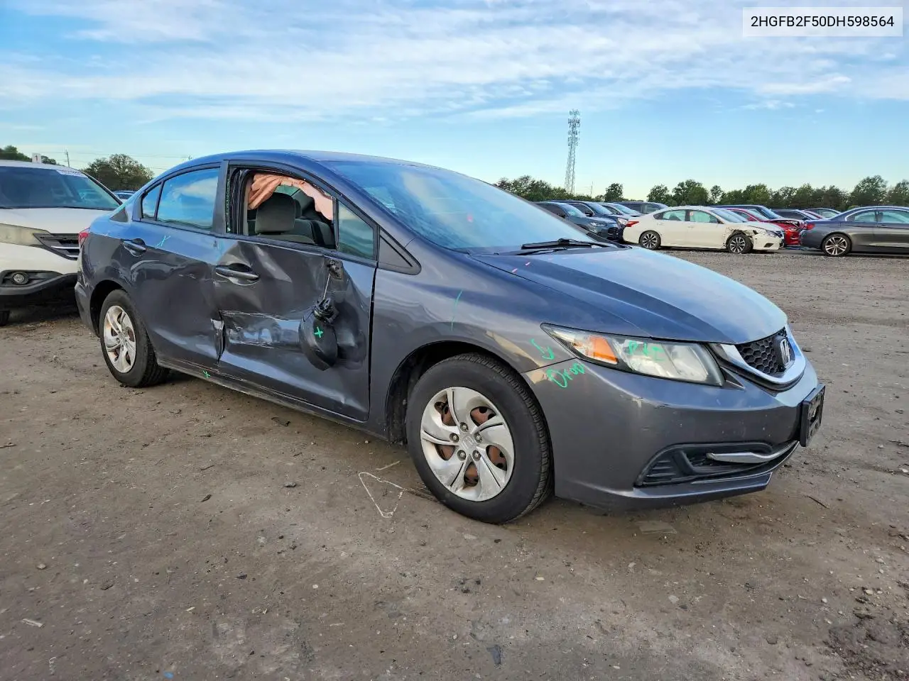 2013 HONDA CIVIC VIN 2HGFB2F50DH598564 — фото 4