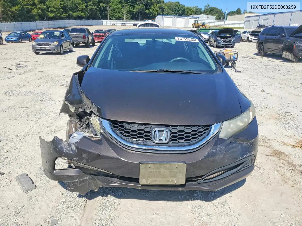 2013 HONDA CIVIC VIN 19XFB2F52DE063259 — фото 5