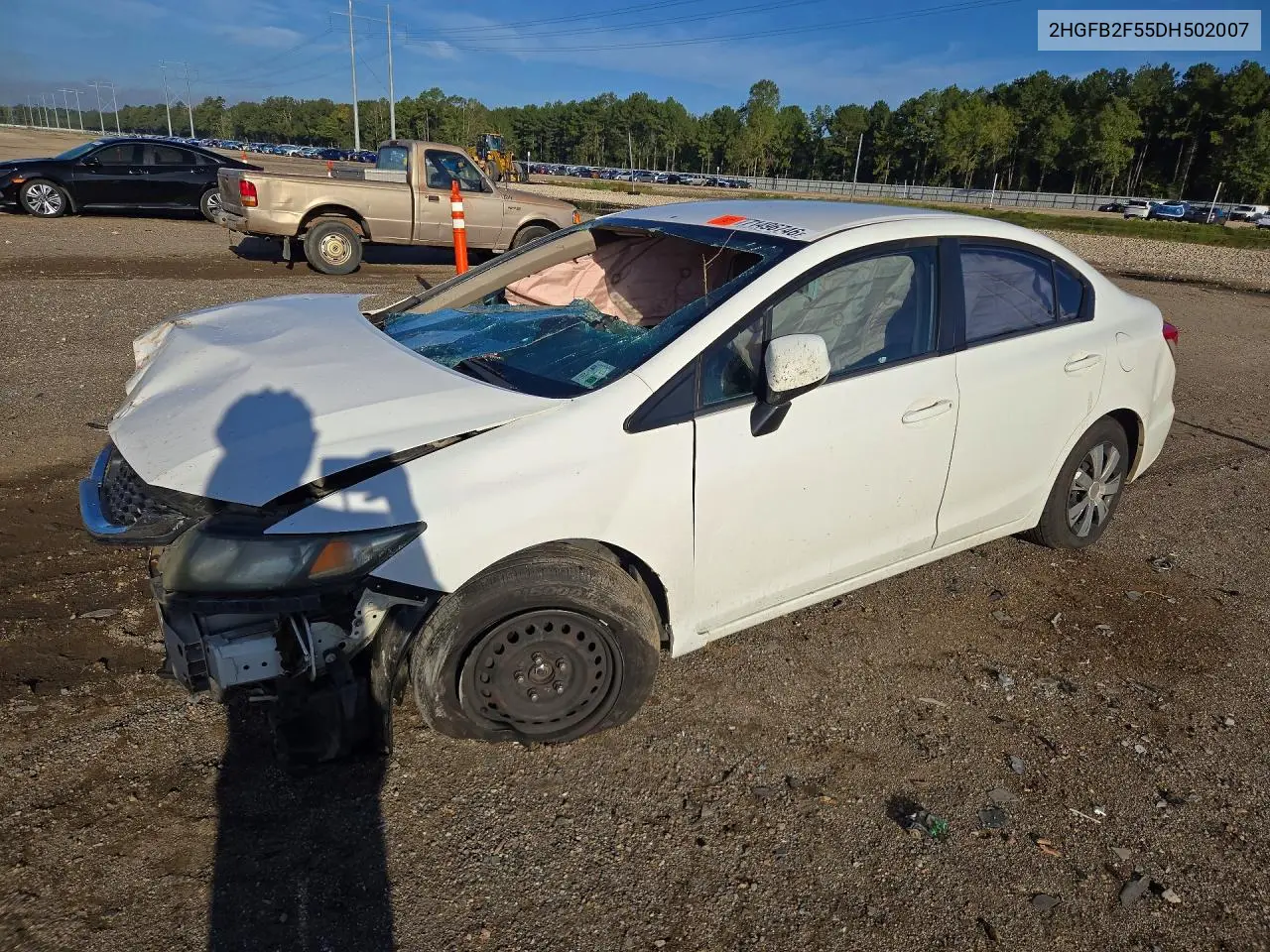 HONDA CIVIC 2013, VIN 2HGFB2F55DH502007