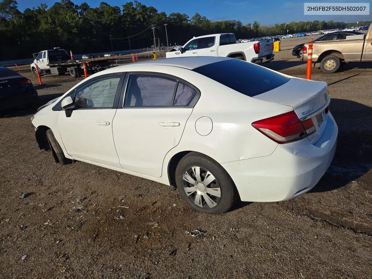 2013 HONDA CIVIC VIN 2HGFB2F55DH502007 — фото 2