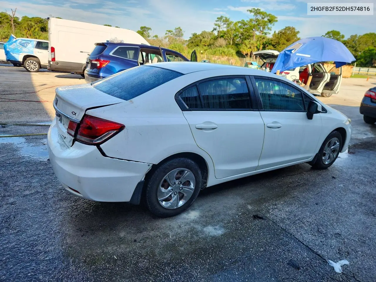 2013 HONDA CIVIC VIN 2HGFB2F52DH574816 — фото 3