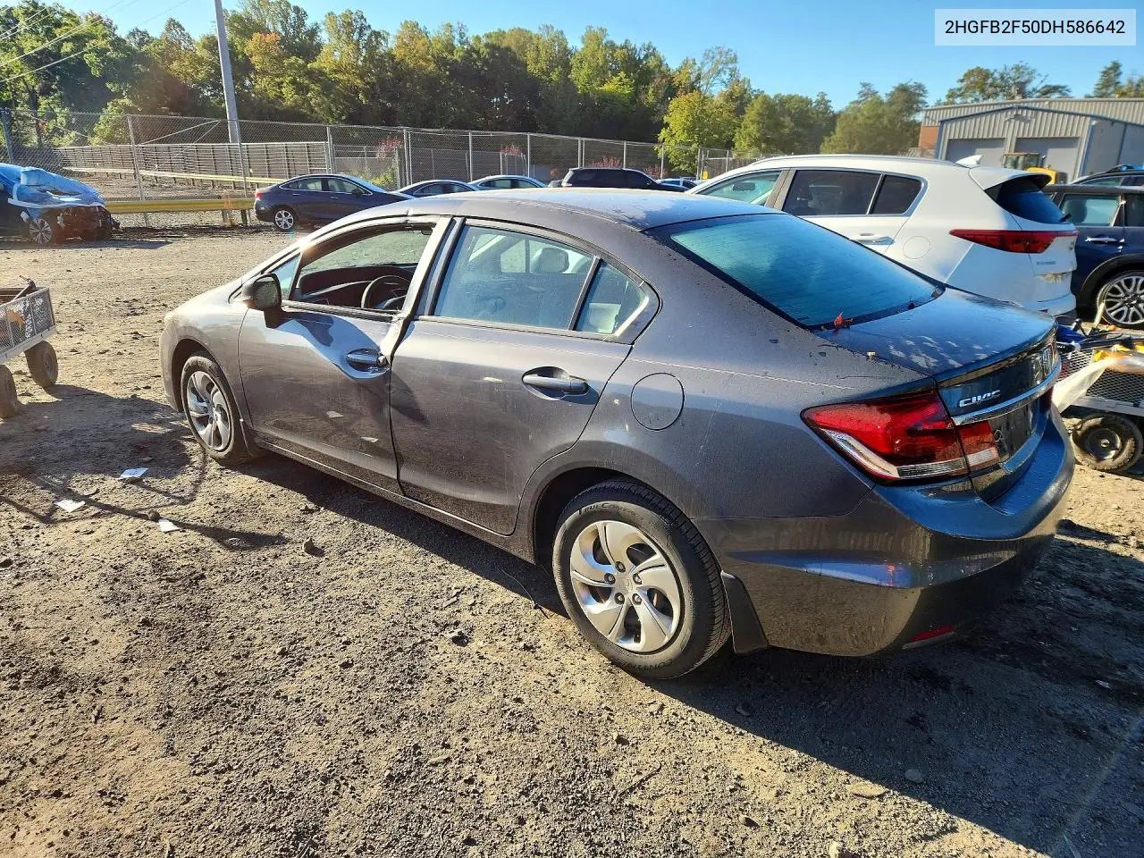 2013 HONDA CIVIC VIN 2HGFB2F50DH586642 — фото 2