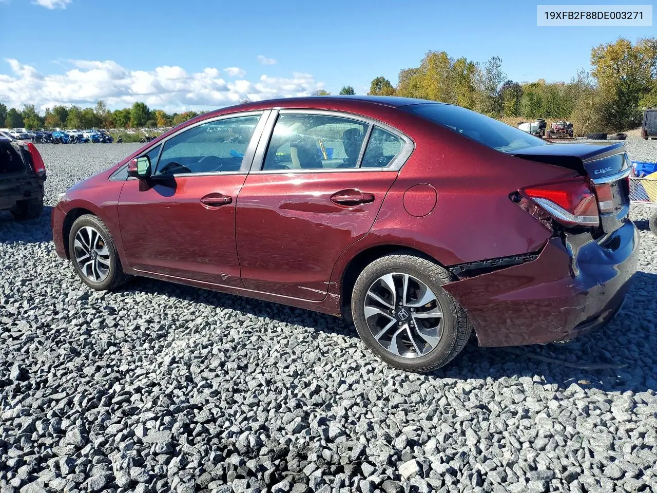 2013 HONDA CIVIC VIN 19XFB2F88DE003271 — фото 2