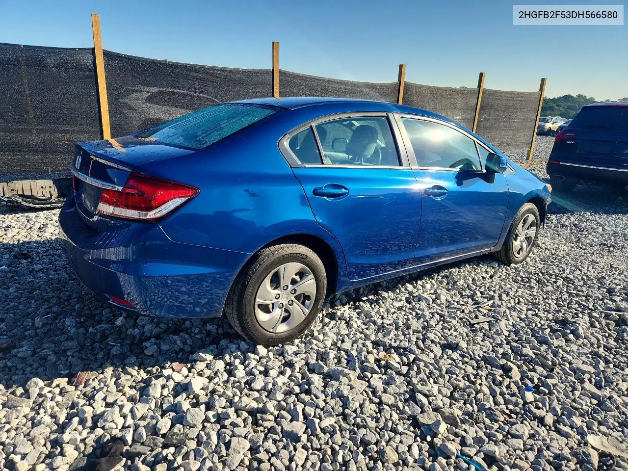 2013 HONDA CIVIC VIN 2HGFB2F53DH566580 — фото 3