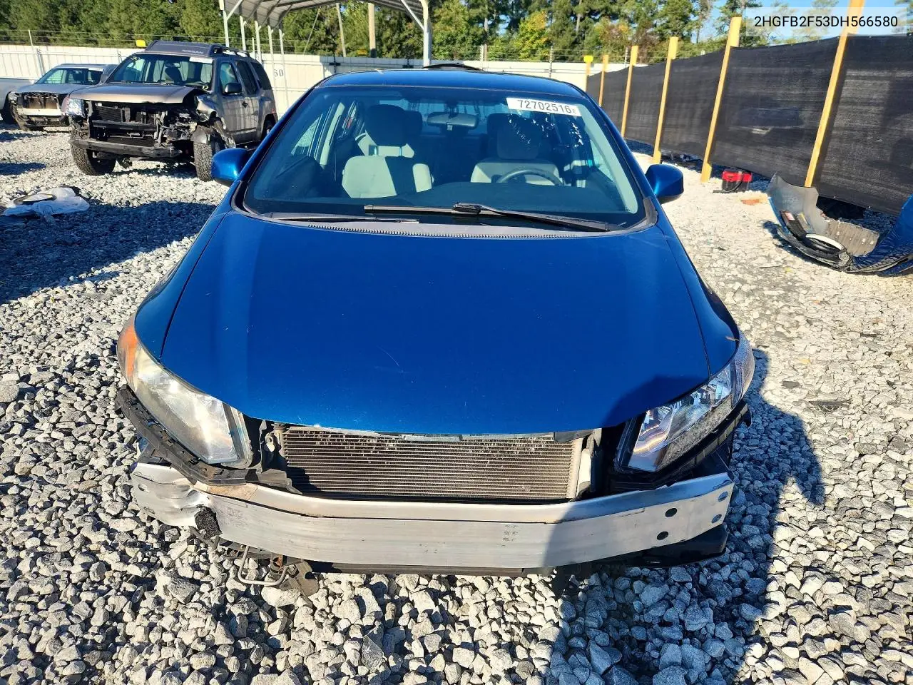 2013 HONDA CIVIC VIN 2HGFB2F53DH566580 — фото 5