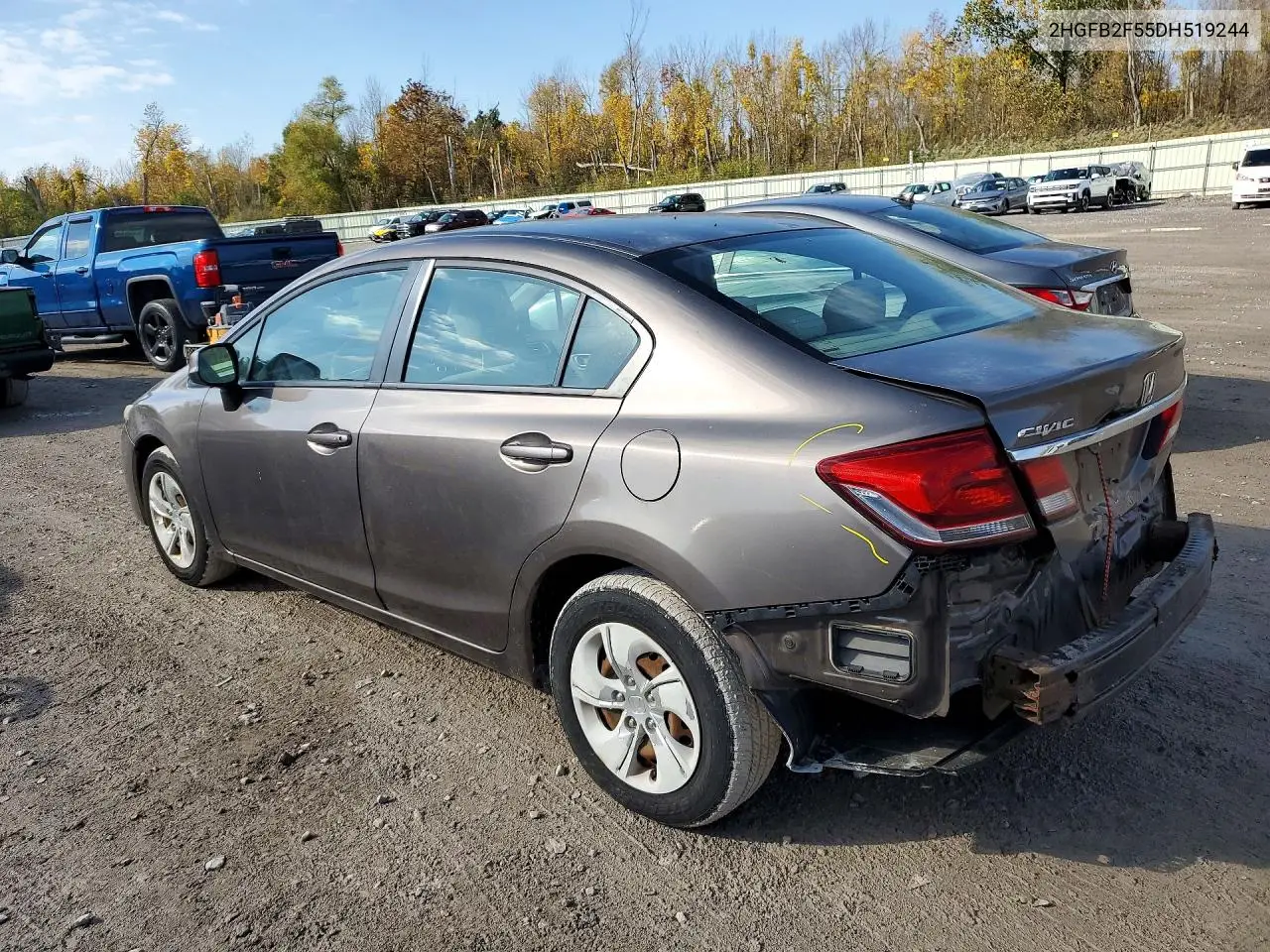 2013 HONDA CIVIC VIN 2HGFB2F55DH519244 — фото 2