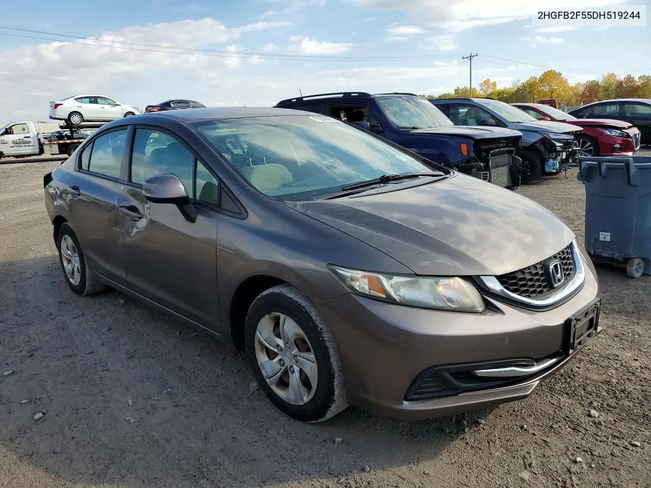2013 HONDA CIVIC VIN 2HGFB2F55DH519244 — фото 4