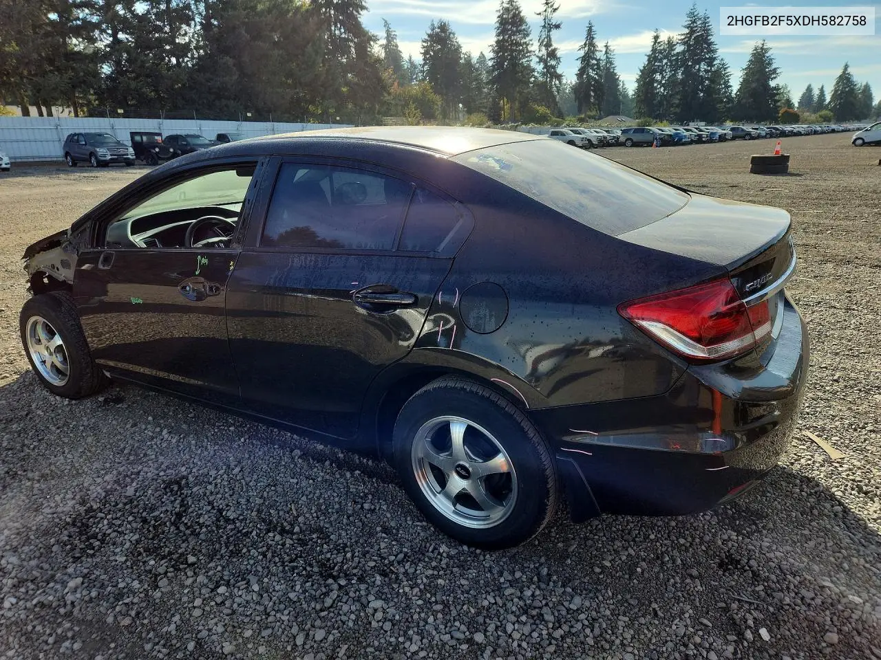 2013 HONDA CIVIC VIN 2HGFB2F5XDH582758 — фото 2