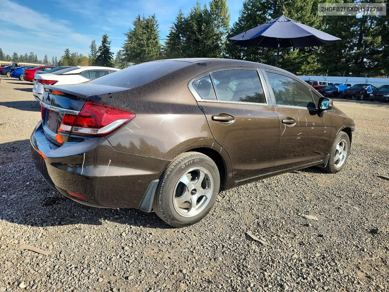 2013 HONDA CIVIC VIN 2HGFB2F5XDH582758 — фото 3