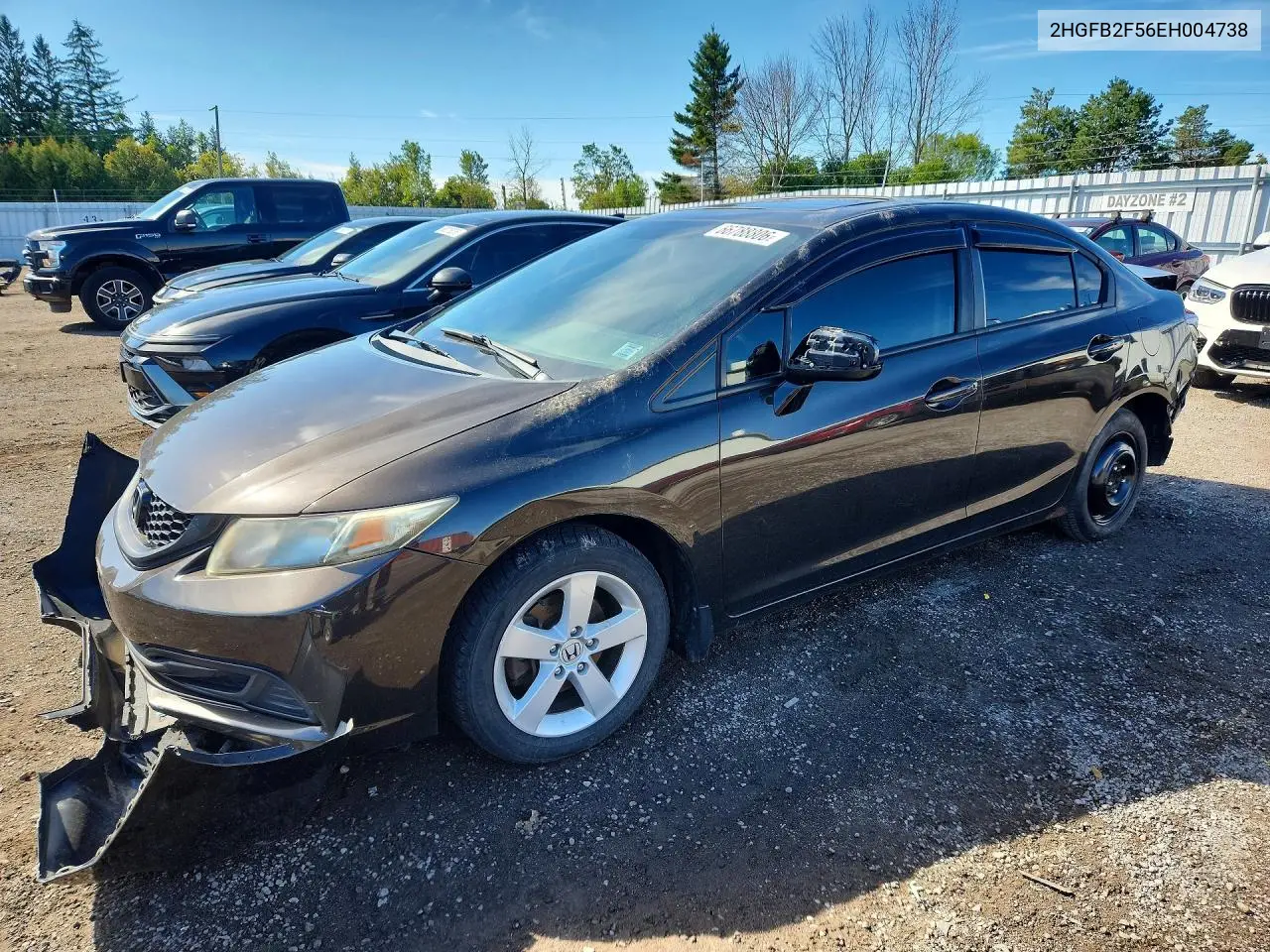 HONDA CIVIC 2014, VIN 2HGFB2F56EH004738