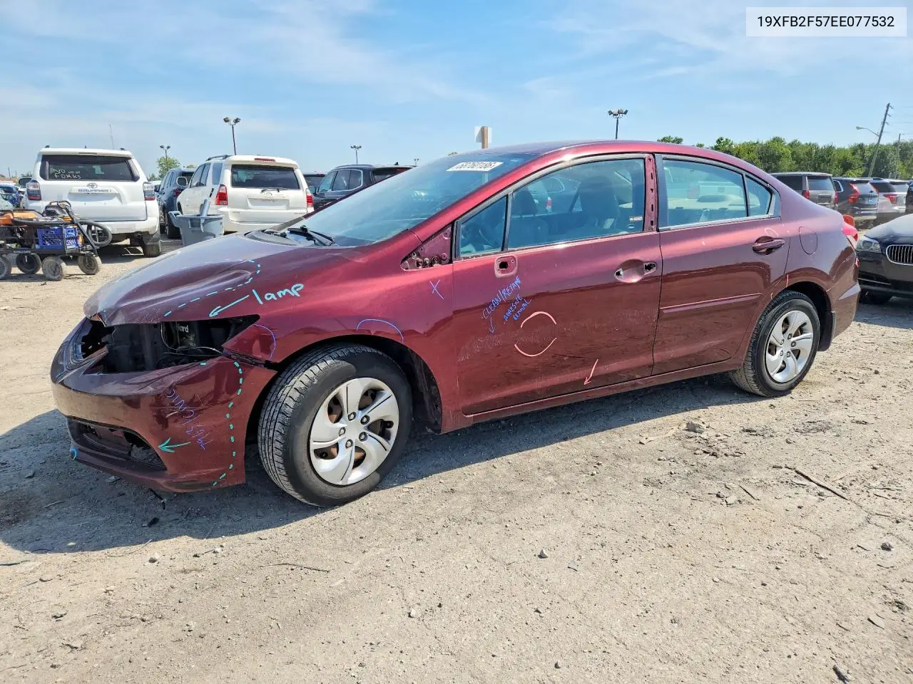 HONDA CIVIC 2014, VIN 19XFB2F57EE077532