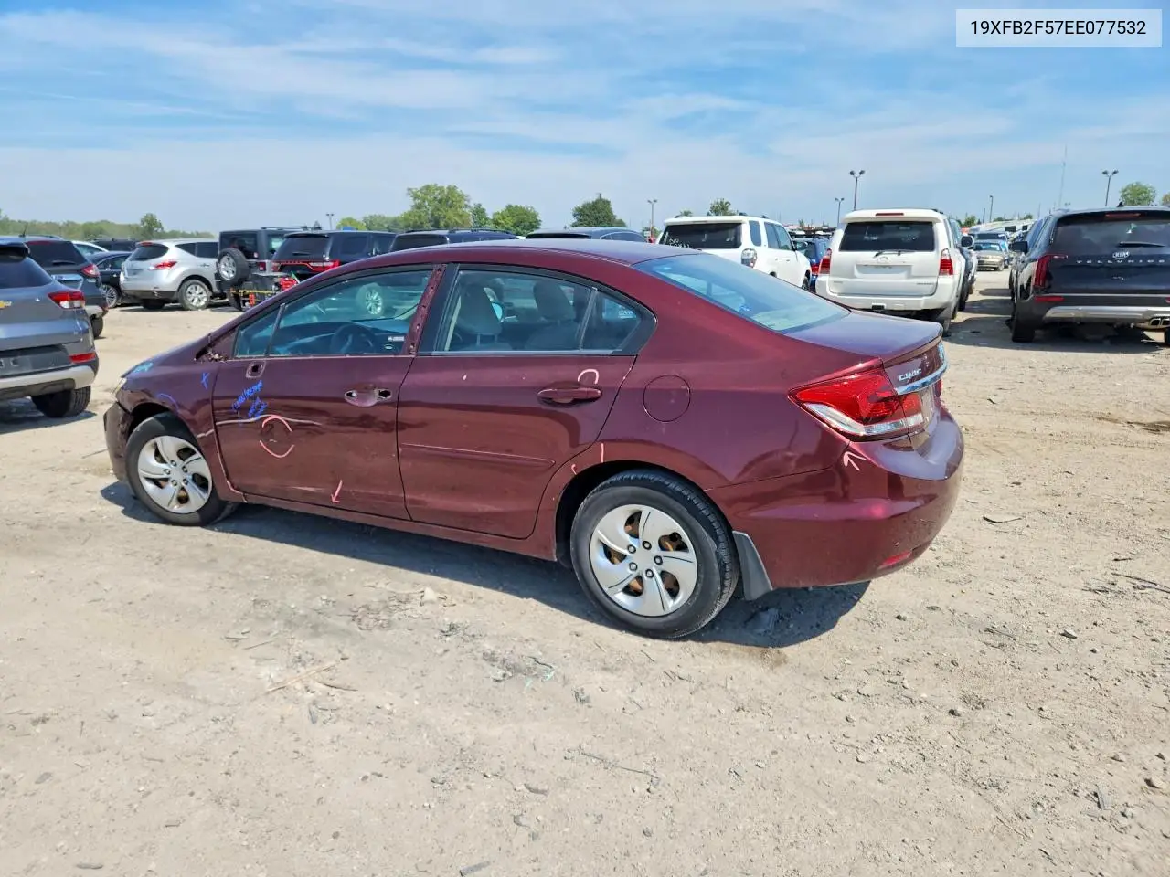 2014 HONDA CIVIC VIN 19XFB2F57EE077532 — фото 2