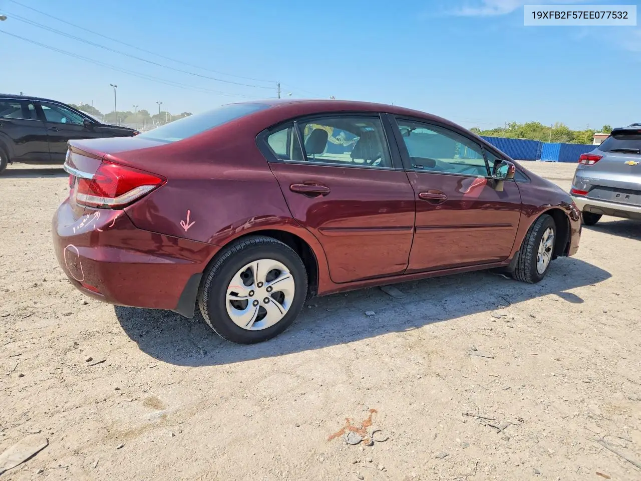 2014 HONDA CIVIC VIN 19XFB2F57EE077532 — фото 3