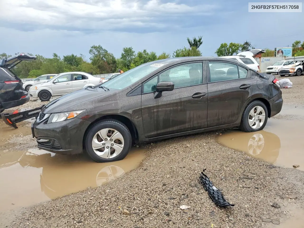 HONDA CIVIC 2014, VIN 2HGFB2F57EH517058