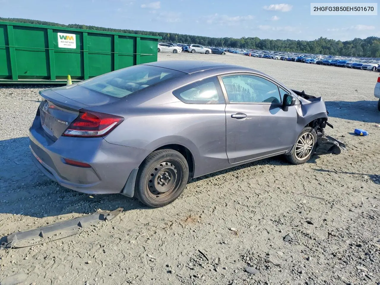 2014 HONDA CIVIC VIN 2HGFG3B50EH501670 — фото 3