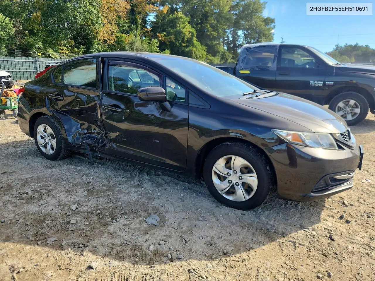 2014 HONDA CIVIC VIN 2HGFB2F55EH510691 — фото 4