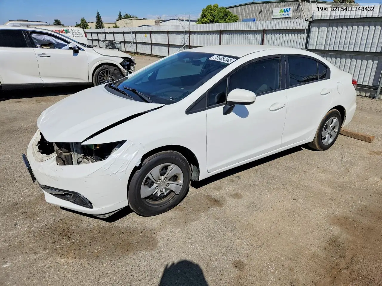 HONDA CIVIC 2014, VIN 19XFB2F54EE248432