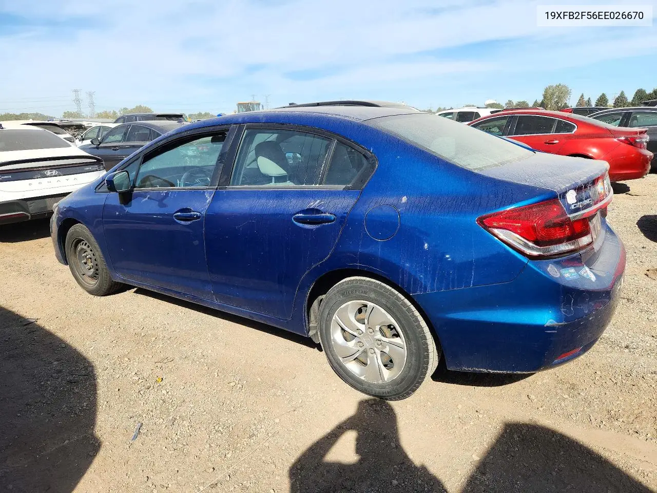 2014 HONDA CIVIC VIN 19XFB2F56EE026670 — фото 2