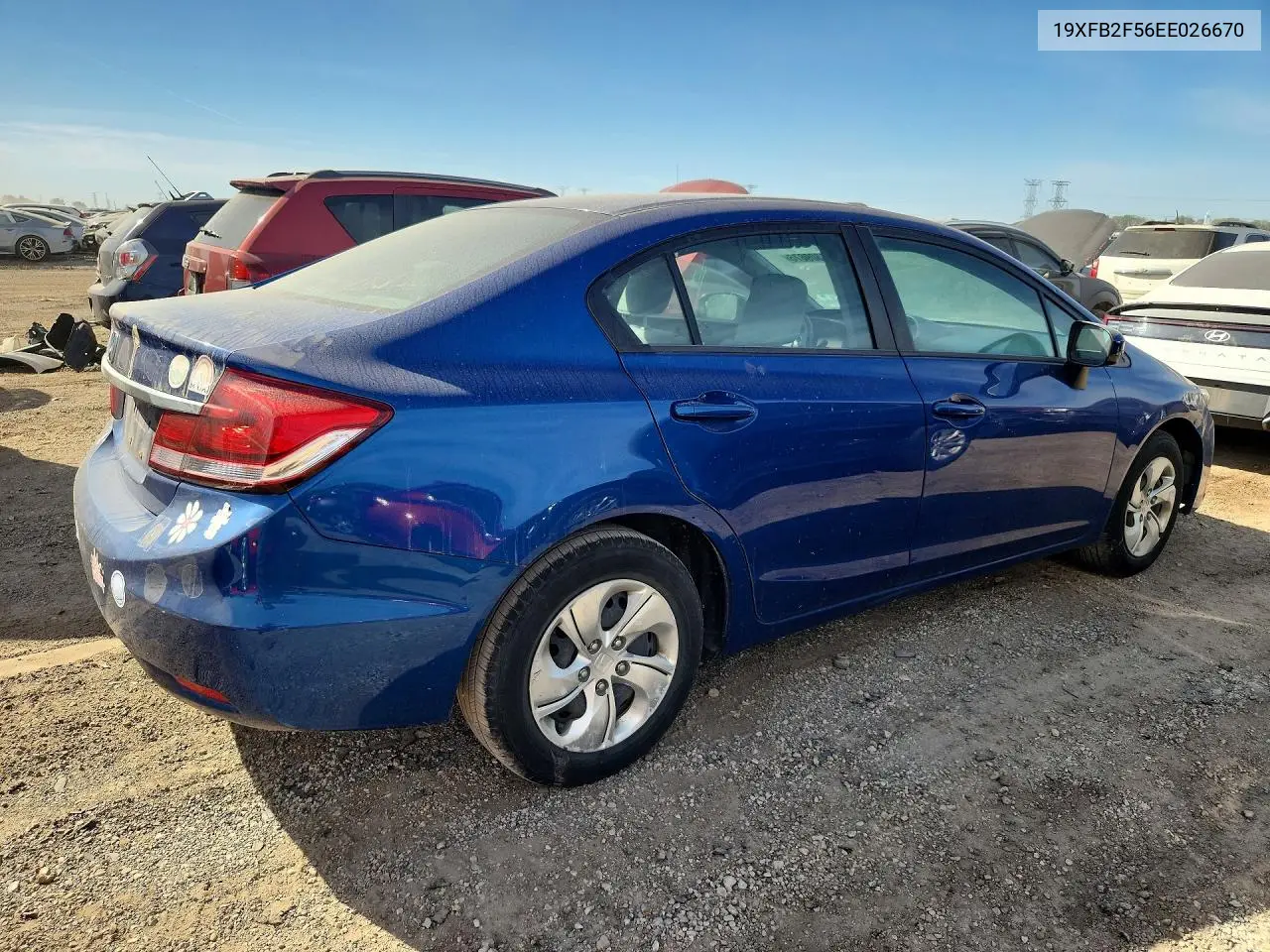 2014 HONDA CIVIC VIN 19XFB2F56EE026670 — фото 3