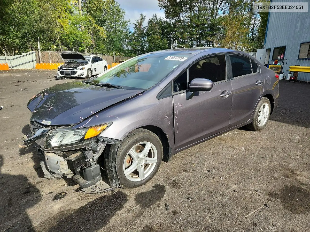 HONDA CIVIC 2014, VIN 19XFB2F53EE024651