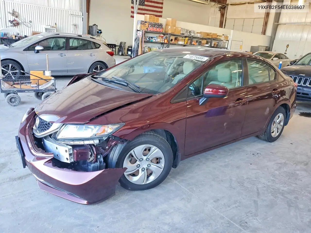 HONDA CIVIC 2014, VIN 19XFB2F54EE038607