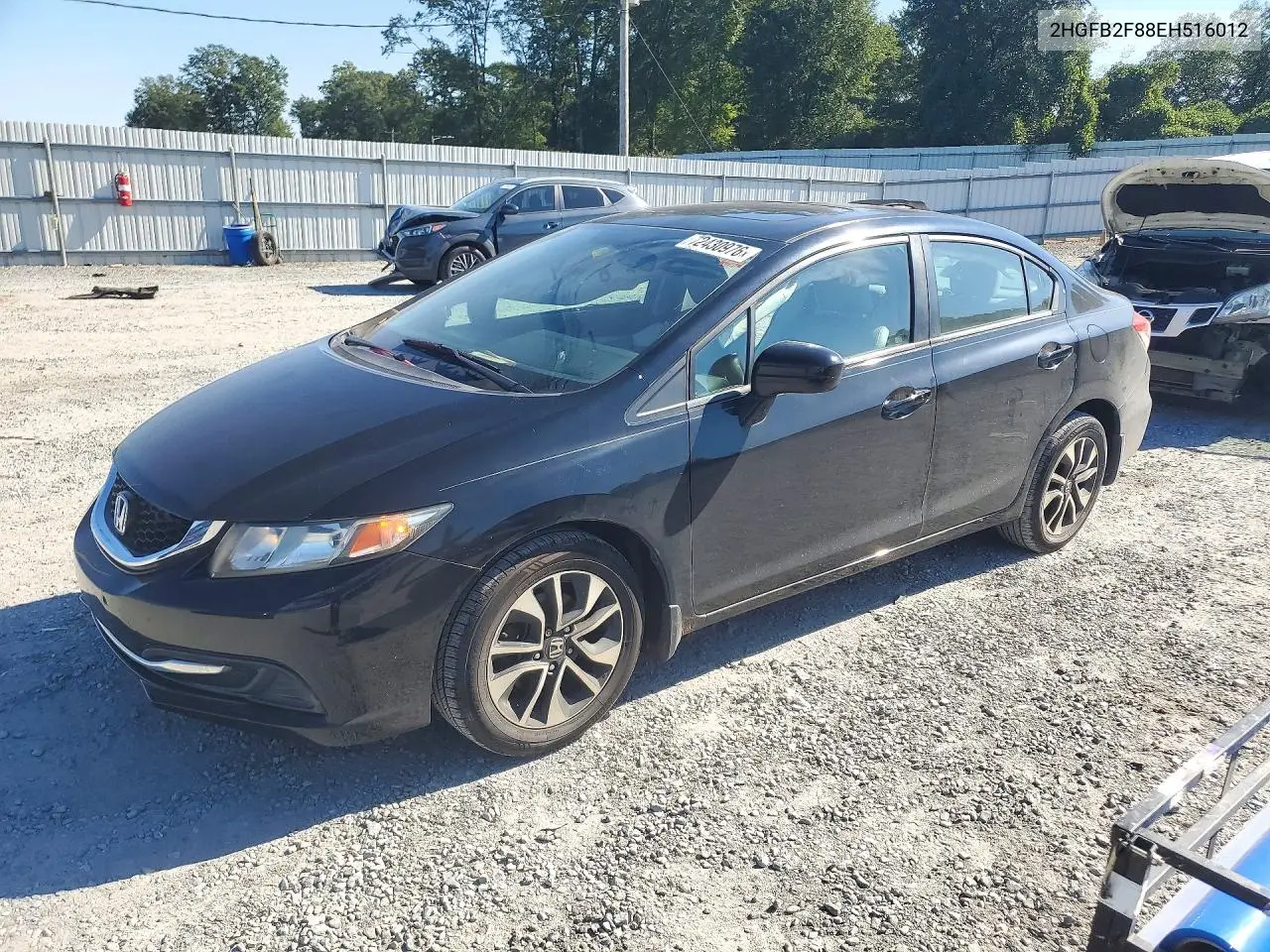 HONDA CIVIC 2014, VIN 2HGFB2F88EH516012