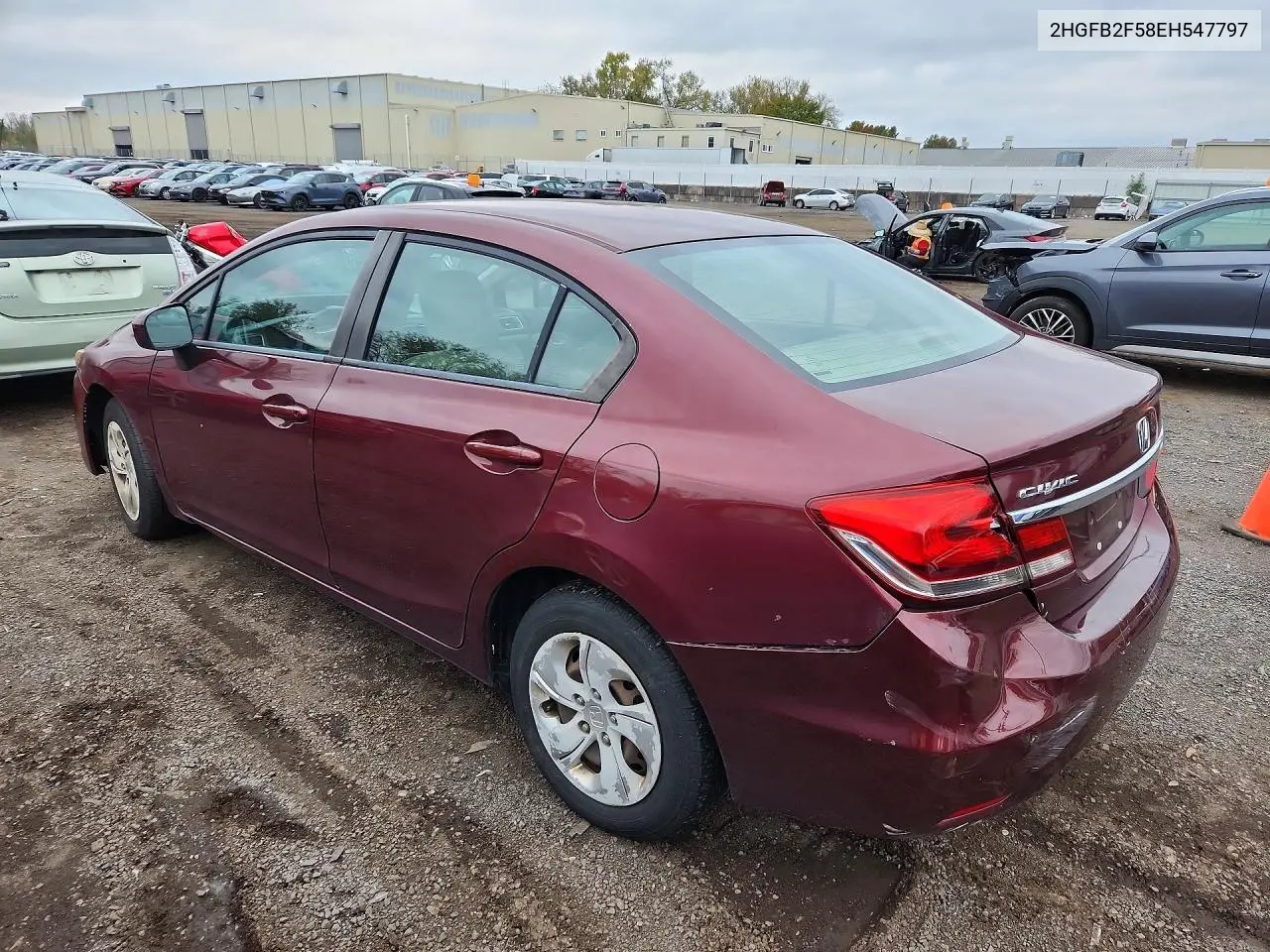 2014 HONDA CIVIC VIN 2HGFB2F58EH547797 — фото 2