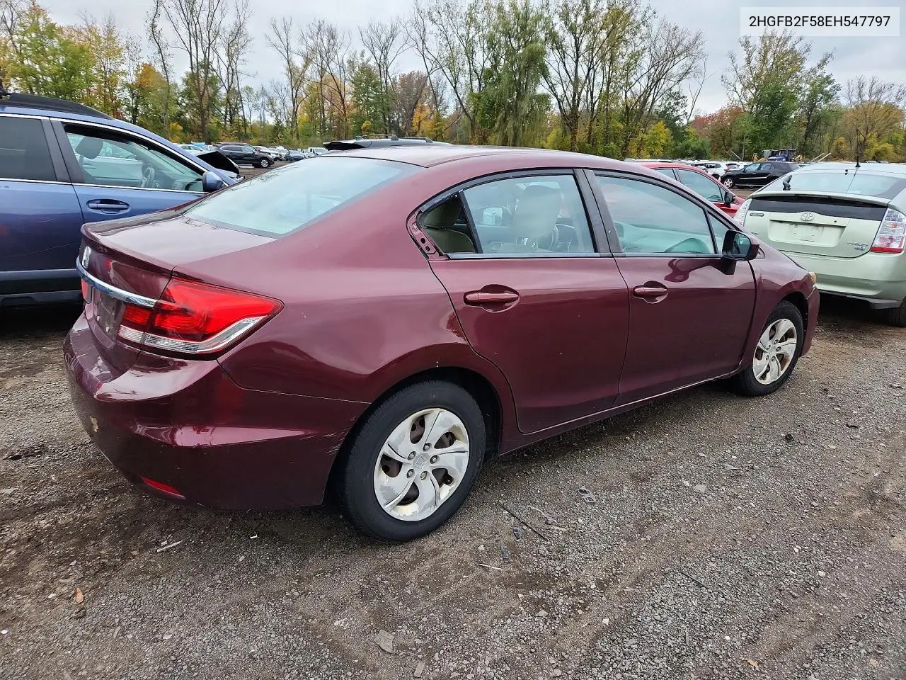 2014 HONDA CIVIC VIN 2HGFB2F58EH547797 — фото 3