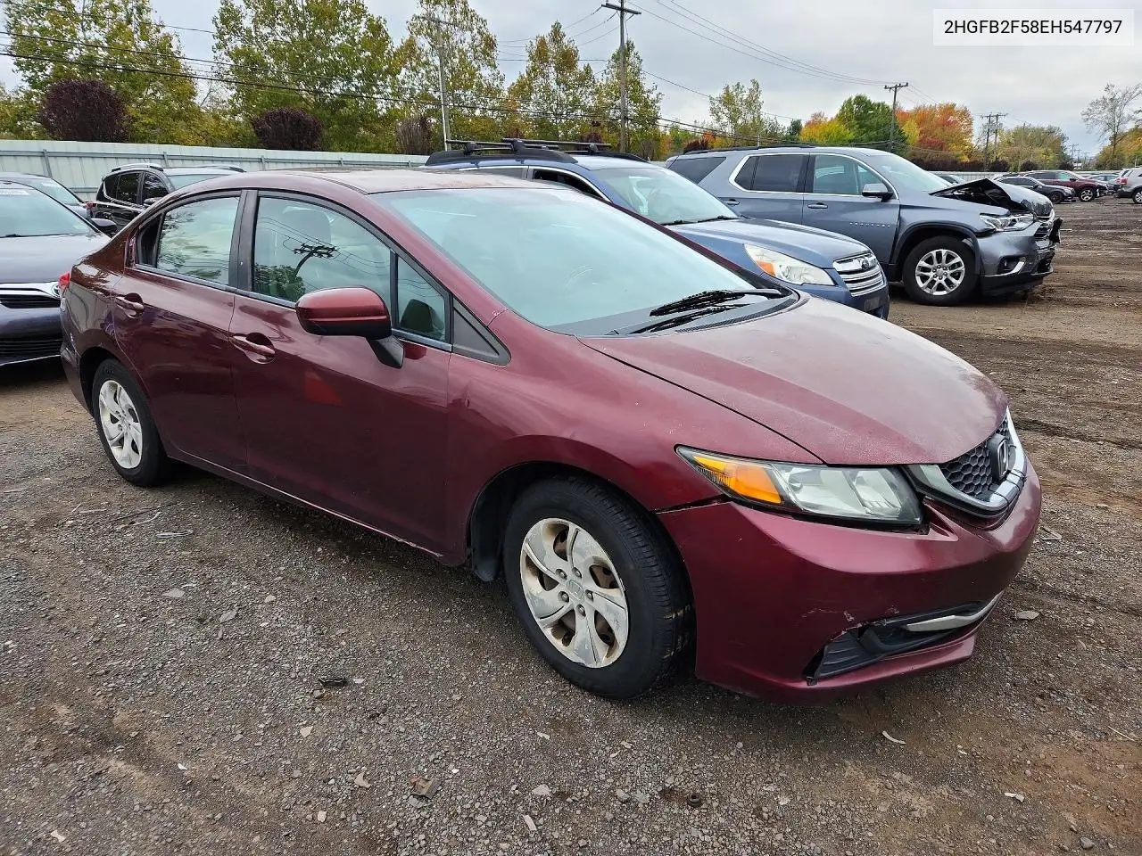 2014 HONDA CIVIC VIN 2HGFB2F58EH547797 — фото 4