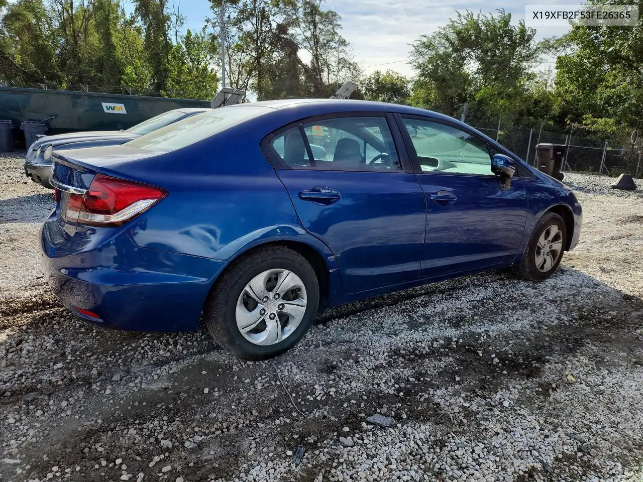 2015 HONDA CIVIC VIN 19XFB2F53FE263652 — фото 3