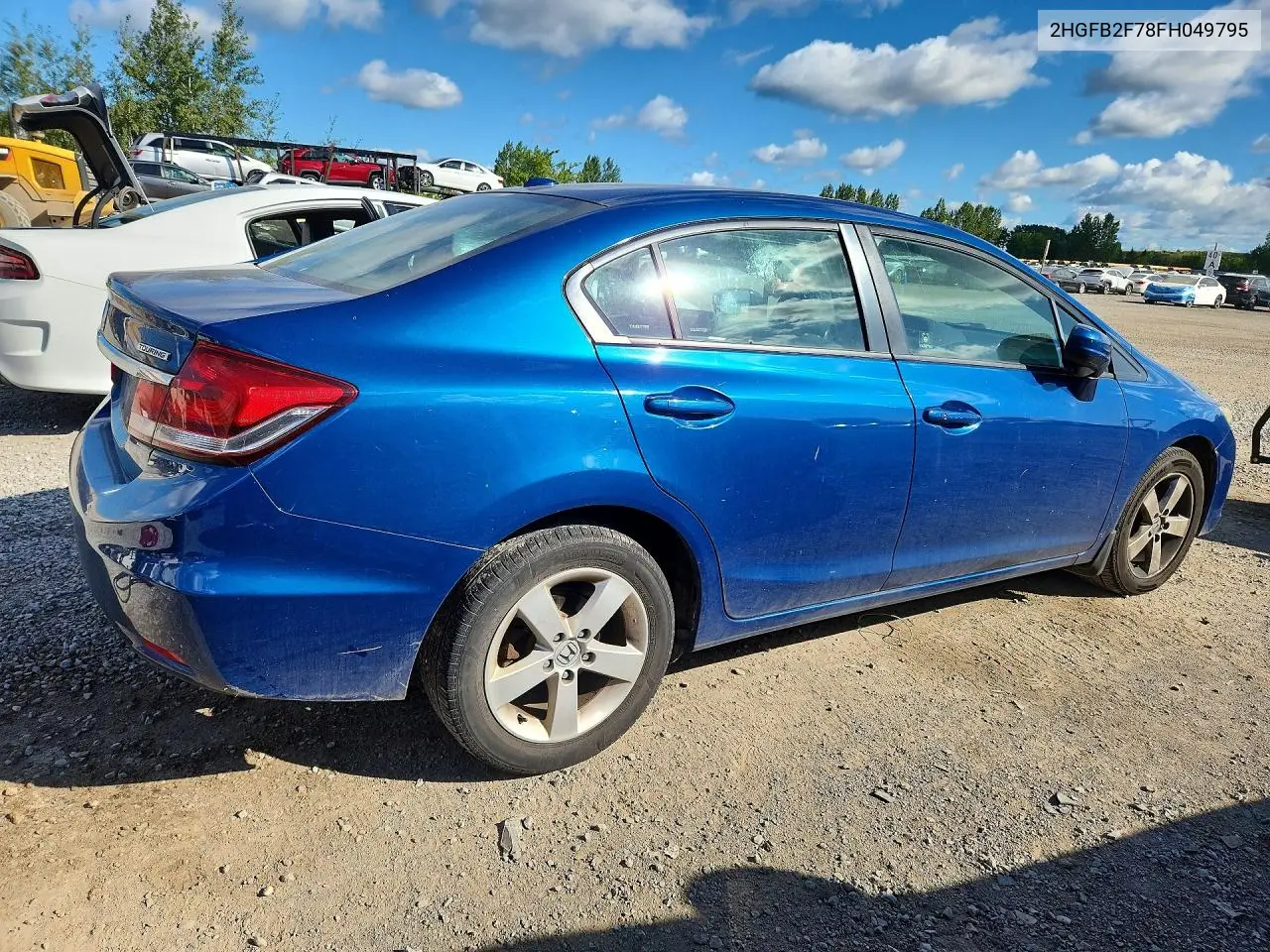 2015 HONDA CIVIC VIN 2HGFB2F78FH049795 — фото 3