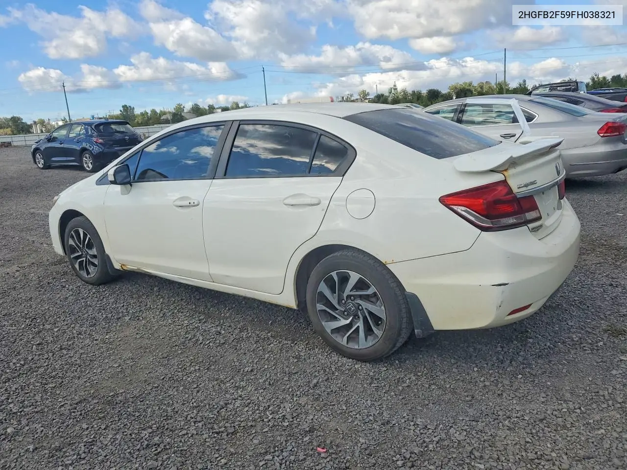 2015 HONDA CIVIC VIN 2HGFB2F59FH038321 — фото 2