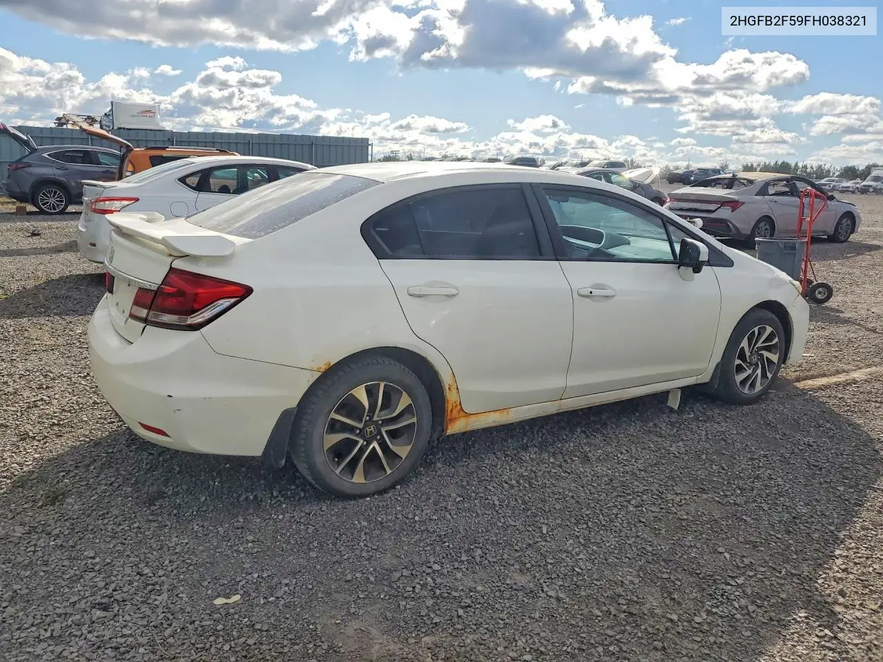 2015 HONDA CIVIC VIN 2HGFB2F59FH038321 — фото 3