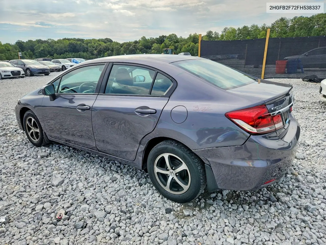 2015 HONDA CIVIC VIN 2HGFB2F72FH538337 — фото 2