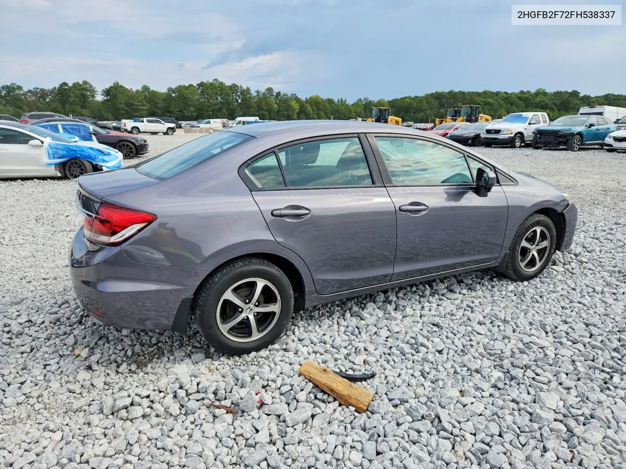 2015 HONDA CIVIC VIN 2HGFB2F72FH538337 — фото 3