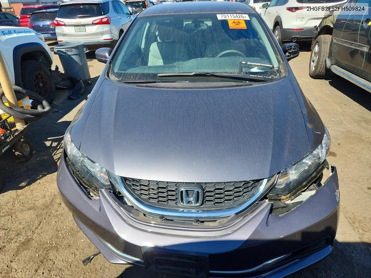 2015 HONDA CIVIC VIN 2HGFB2F52FH509824 — фото 5