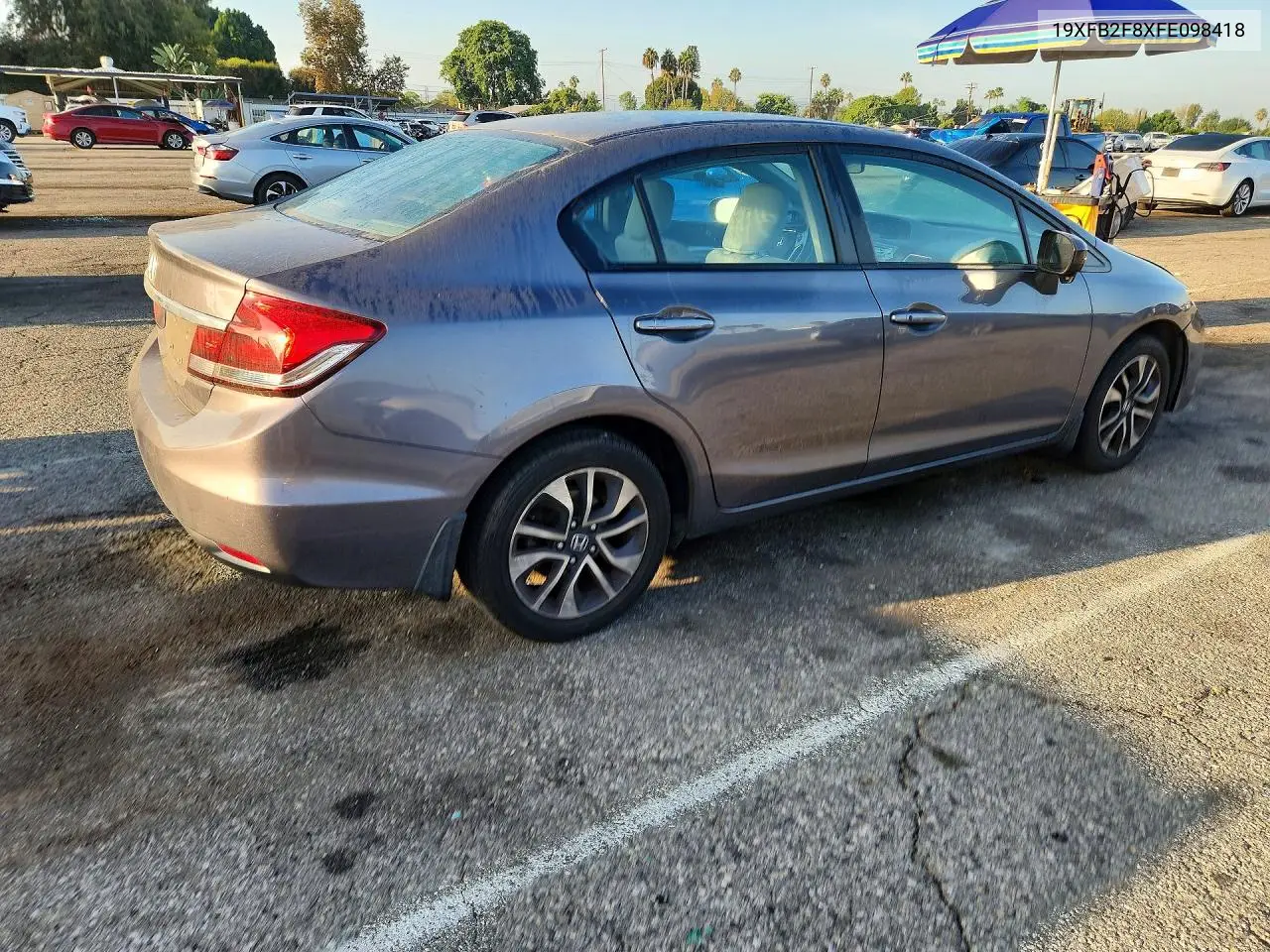2015 HONDA CIVIC VIN 19XFB2F8XFE098418 — фото 3