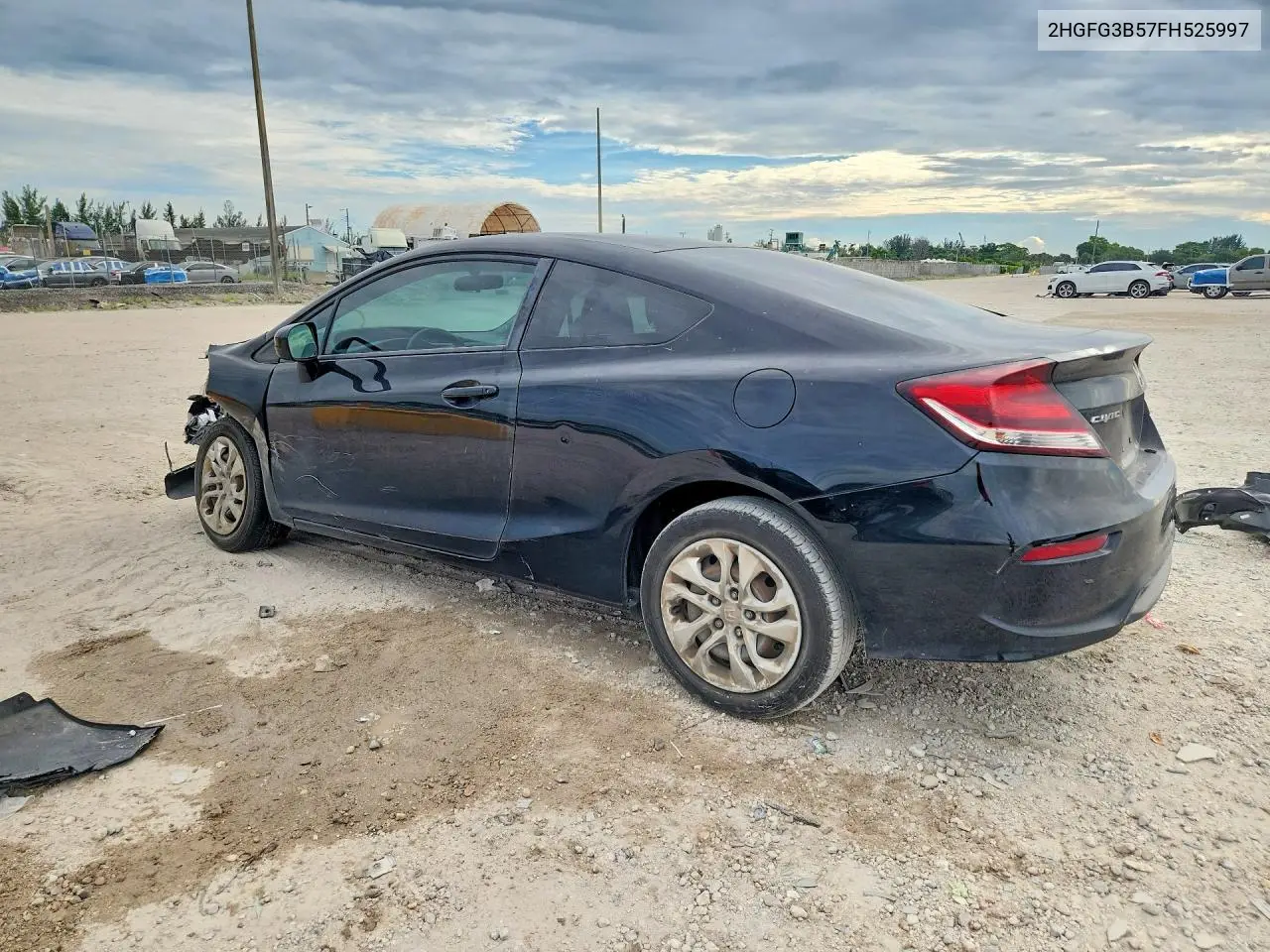 2015 HONDA CIVIC VIN 2HGFG3B57FH525997 — фото 2