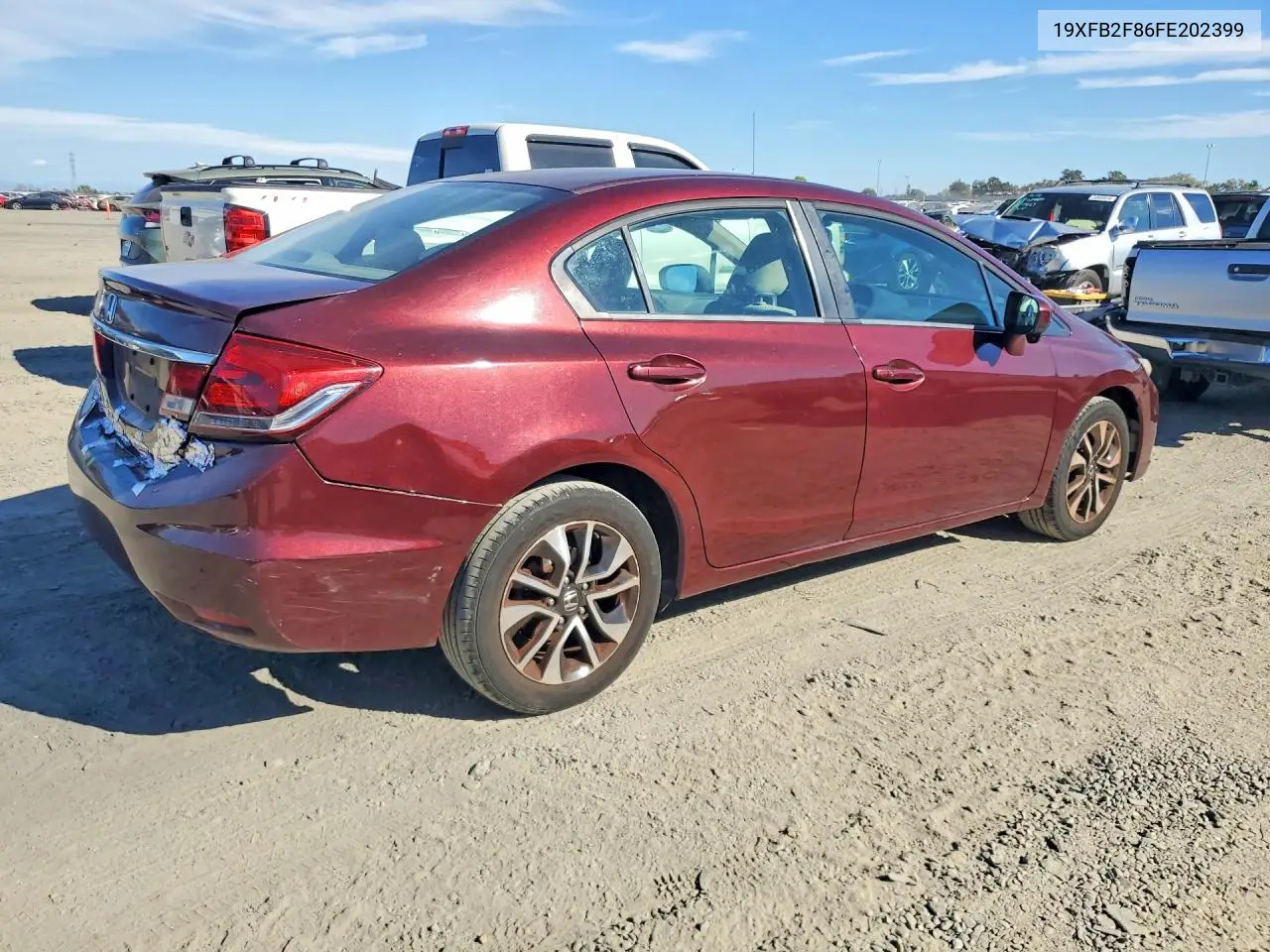 2015 HONDA CIVIC VIN 19XFB2F86FE202399 — фото 3
