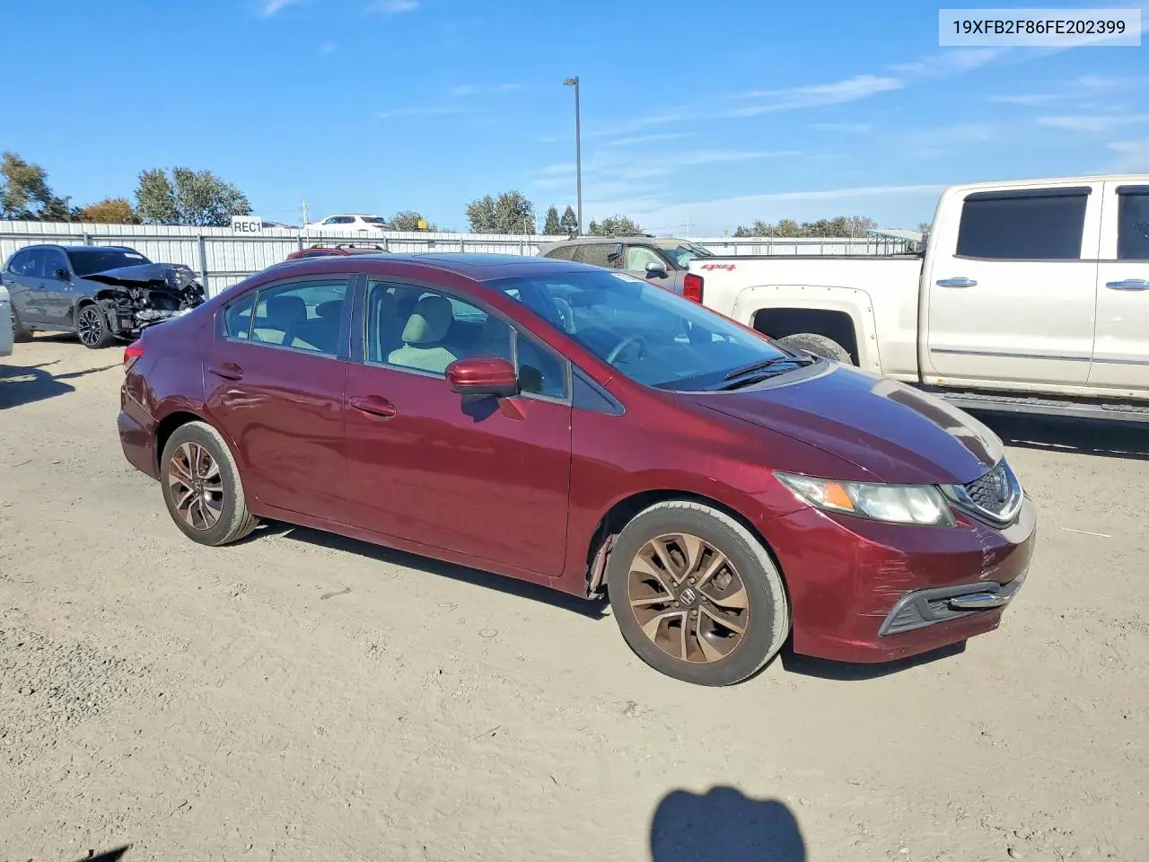 2015 HONDA CIVIC VIN 19XFB2F86FE202399 — фото 4